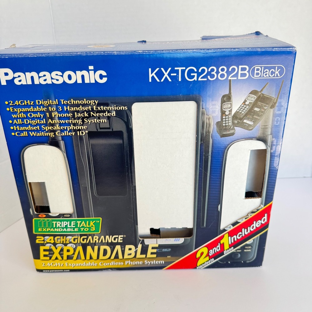 Panasonic KX TG2382B Black 24GHZ Expandable Cordless Phone‎ System for parts